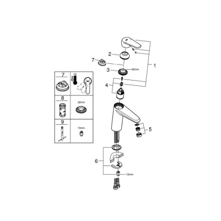 Смеситель для раковины Grohe Eurodisc Cosmopolitan 23449 002 (23449002) хром 