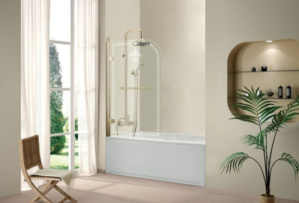 Шторка для ванны Cezares RETRO-A-V-1-80/145-CP-Br-R