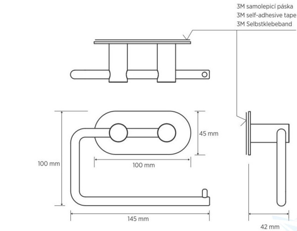 Держатель туалетной бумаги, черный Bemeta Easy 163112020