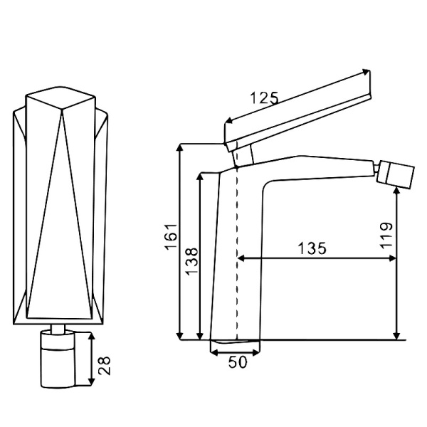 Смеситель для биде Boheme Venturo 376-SGM