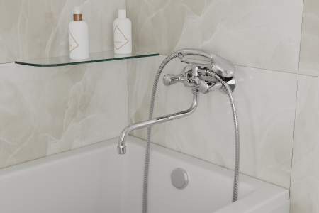 Смеситель для ванны с длинным поворотным изливом RUSH Pioneer PI7950-51