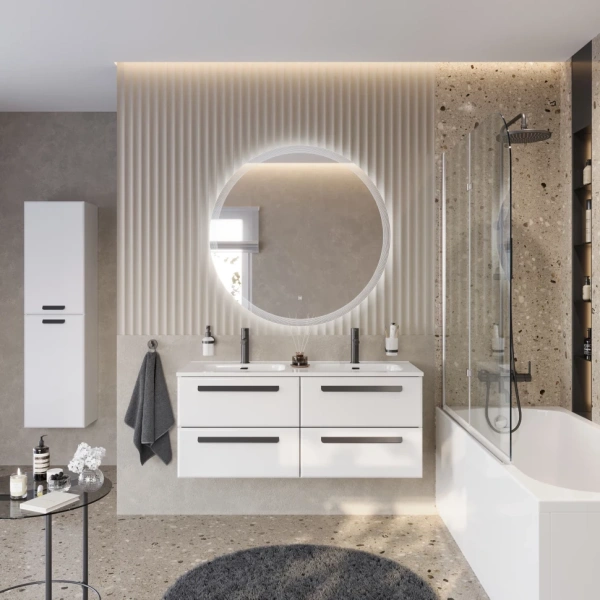 Тумба под раковину Cezares ECO-CER-N-1200-4C-SO-2-BL Bianco Lucido без ручек