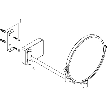 Косметическое зеркало Hansgrohe AddStoris 41791340 шлифованный черный хром
