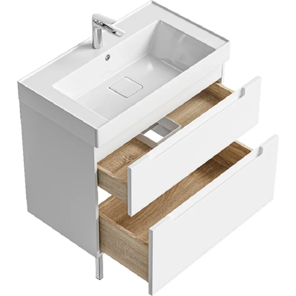 Тумба без раковины 80 см Aqwella Vancouver VAN01082N белый матовый