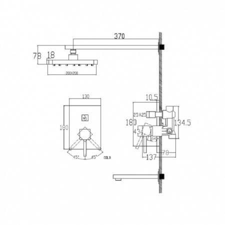 Душевая система KAISER Quadris (25270)
