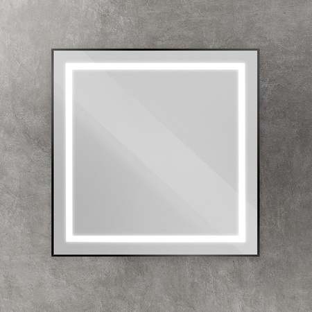 Зеркало (80х80) BelBagno Kraft SPC-KRAFT-800-800-SENS-NERO AL с подсветкой