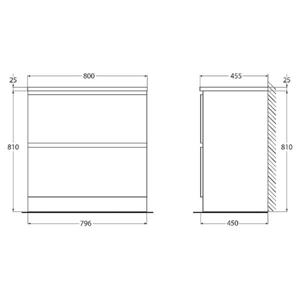 База под раковину напольная BelBagno ALBANO-800-2C-PIA-BL Bianco Lucido