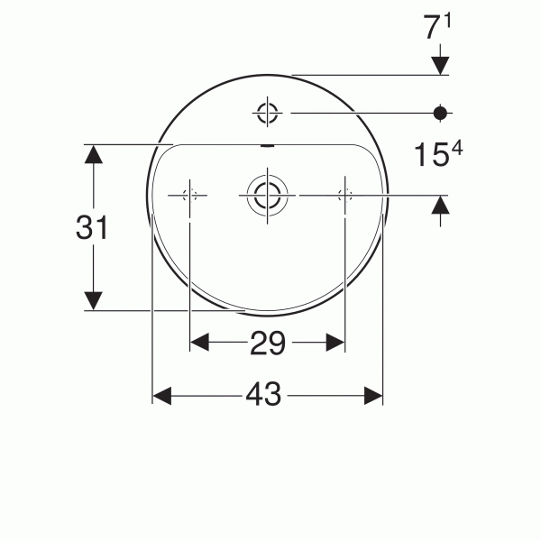 Раковина накладная (55х40) Geberit Variform 500.769.01.2