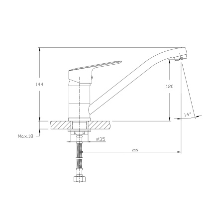 Смеситель для кухонной мойки RUSH Crete CR3535-26