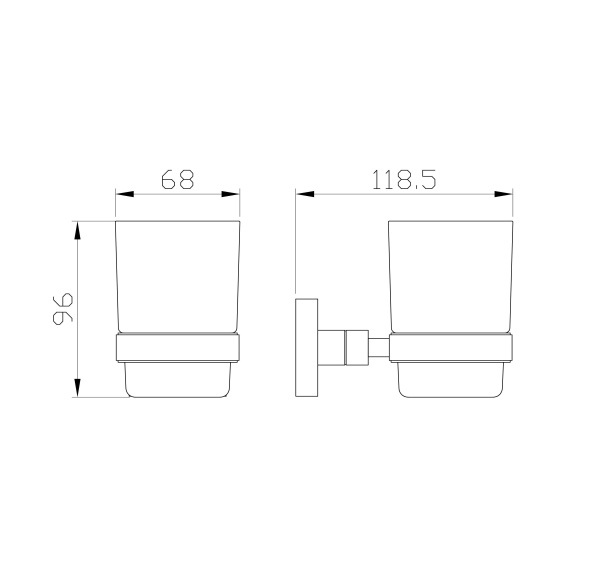 Стакан для зубных щеток с держателем WONZON & WOGHAND POLO, брашированный никель WW-8921-BN