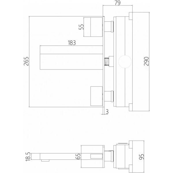 Смеситель ABBER Daheim AF82122SP для раковины скрытого монтажа, сатин