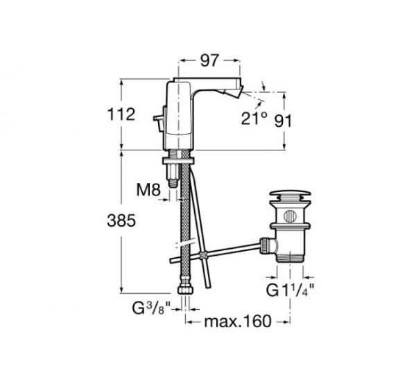 Смеситель для биде Roca L90 A5A6301C00