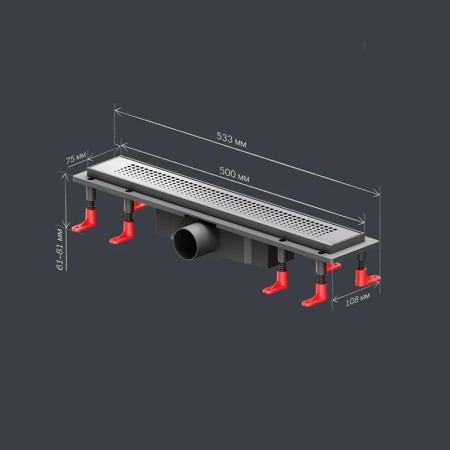 Душевой лоток 50 см Am.Pm PrimeFlow W02SC-P11-050-01SB хром матовый