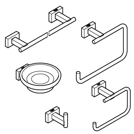 Набор аксессуаров GROHE Essentials Cube 40758 001 (40758001) хром 