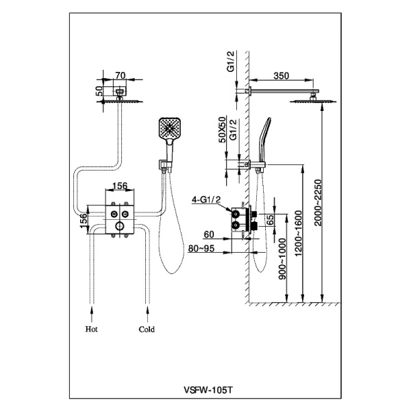 Душевой комплект Vincea Next VSFW-105TCH Душевой комплект Vincea Next VSFW-105TCH