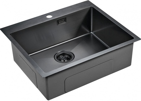 Кухонная мойка Paulmark Isar PM805951-GM вороненая сталь