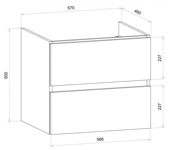 База под раковину напольная Art&max AM-Techno-600-2C-SO-LW623 Дуб мелфорд светлый