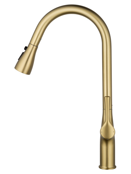 Смеситель для кухни с выдвижным изливом WONZON & WOGHAND, брашированное золото WW-AE54123-BG