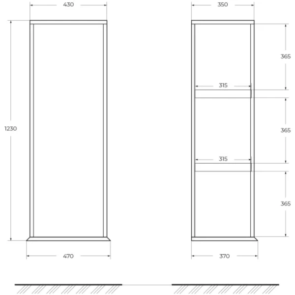 Пенал Cezares Idra 55821 подвесной L/R, Rovere Tabacco