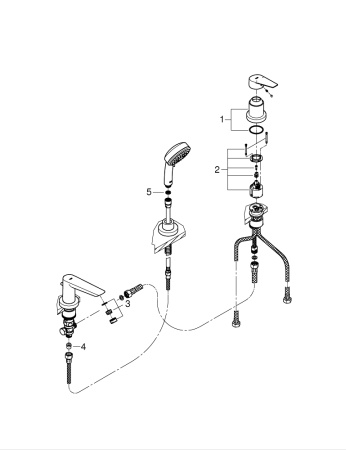 Смеситель на борт ванны Grohe BauEdge New 25117 10A (2511710A) хром