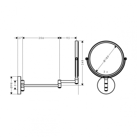 Зеркало косметическое HANSGROHE LOGIS UNIVERSAL 73561000
