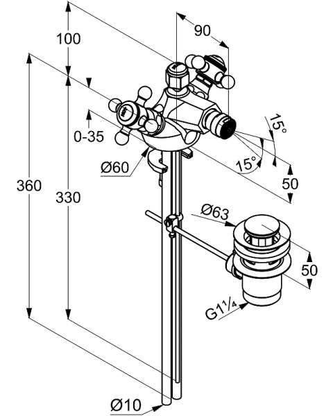Смеситель для биде Kludi Adlon/1926 512110520