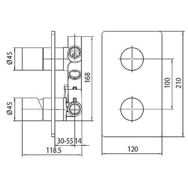 Термостат для душа Bossini Oki  Z00002.045 белый матовый