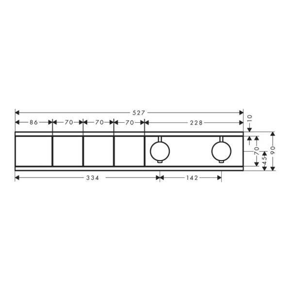 Термостат для душа на 3 потребителя Hansgrohe RainSelect 15381990 полированное золото