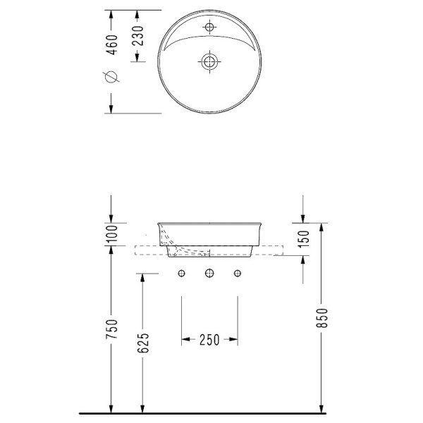 Раковина (46х46) Serel Minimal 2058TXS110H