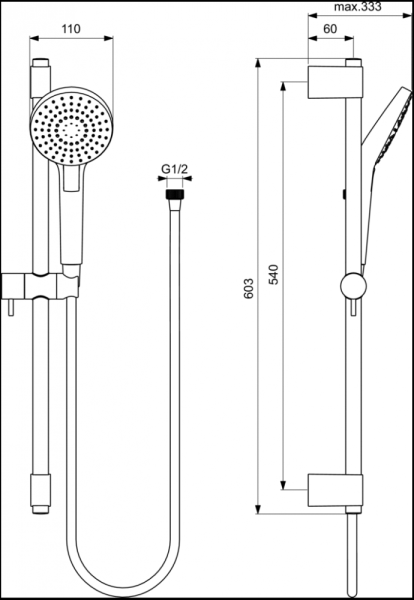 Душевой гарнитур Ideal Standard Idealrain Evo Round L3 B2233AA