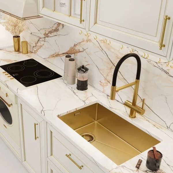 Кухонная мойка (66х44) EMAR EMB-660(UN) PVD Golden