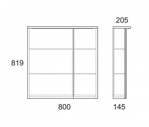 Зеркальный шкаф Malaren 80 с LED подсветкой OW03.11.05