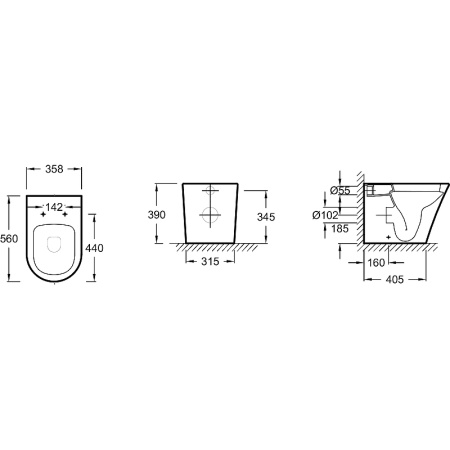 Унитаз приставной Jacob Delafon Rodin+ EDAA102-00