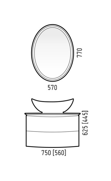 Тумба подвесная Corozo Огайо 75 SD-00000609