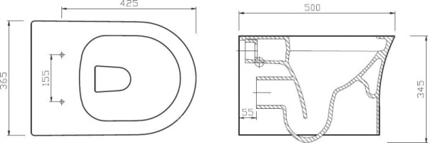 Унитаз подвесной BelBagno Tanto BB333B