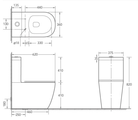 Унитаз напольный безободковый SantiLine SL-5016