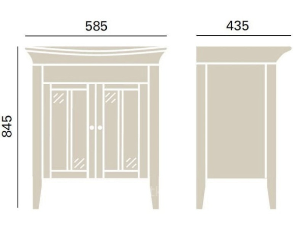 Тумба с раковиной Heritage Blenheim FHWHP34+PHPW061