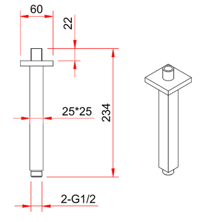 Кронштейн для верхнего душа Berges Wasserhaus Ventas S 074011