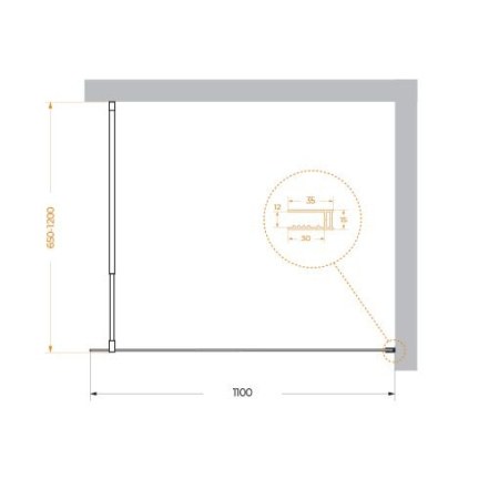 Душевая перегородка BelBagno Kraft KRAFT-L-1-110-C-Cr