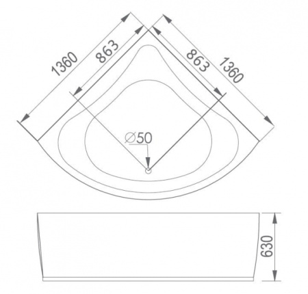 Акриловая ванна Gemy G9042 B