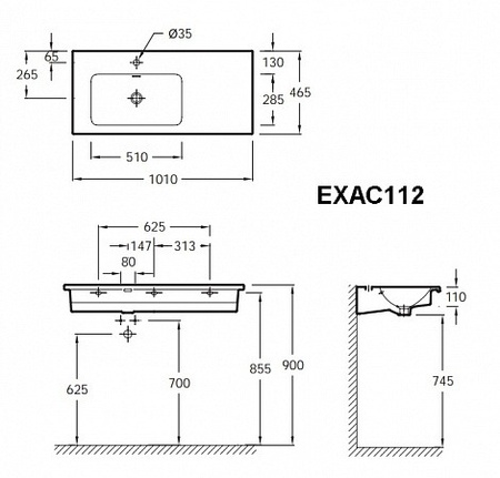 Раковина подвесная Jacob Delafon Vox EXAC112-00