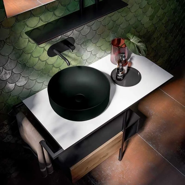 Раковина накладная (40х40) Kerasan Nolita 534431 черный матовый