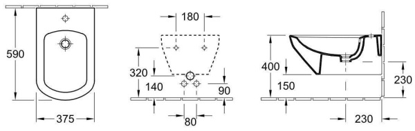 Биде подвесное Villeroy & Boch Sentique 542200R1