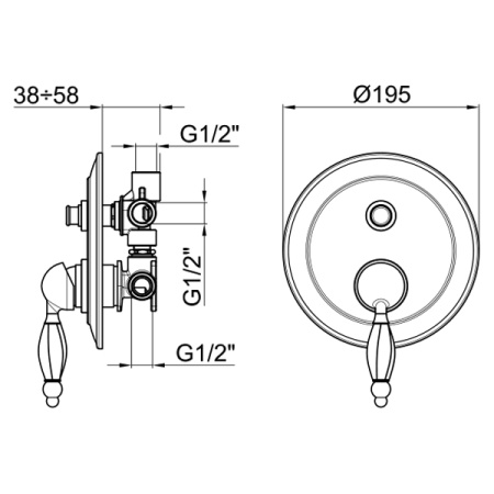 Смеситель для ванны и душа Webert Alexandra AL860101015