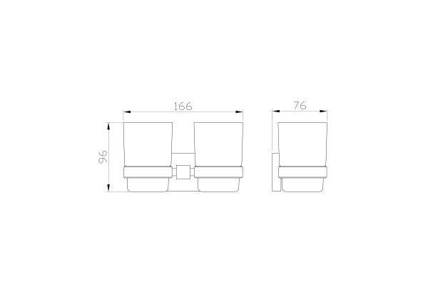 Два стакана для зубных щеток с держателем WONZON & WOGHAND POLO, темное золото WW-8928-DG