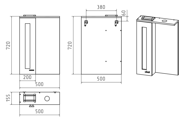 Зеркало-шкаф (50х72) Misty Урал 50 левый Э-Ура-04050-021Л