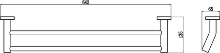 Держатель для полотенец прямой 2-ой 60 см Savol 87 S-608748