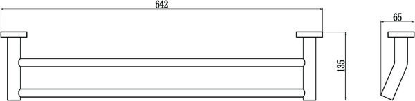 Держатель для полотенец прямой 2-ой 60 см Savol 87 S-608748
