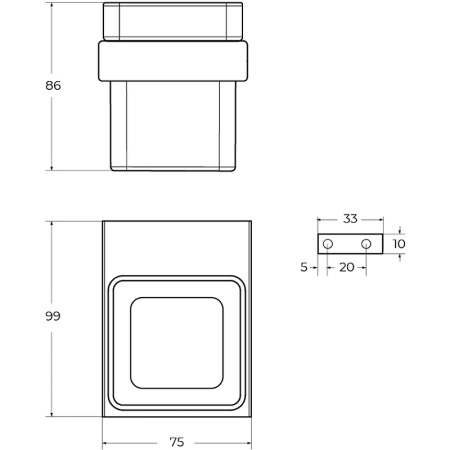 Стакан для зубных щеток  CEZARES SLIDER-TUMS-01