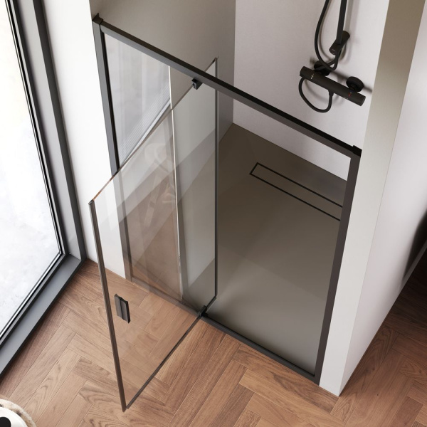 Душевая дверь в нишу 100 см Am.Pm Gem W90G-100-1P-BT черный матовый